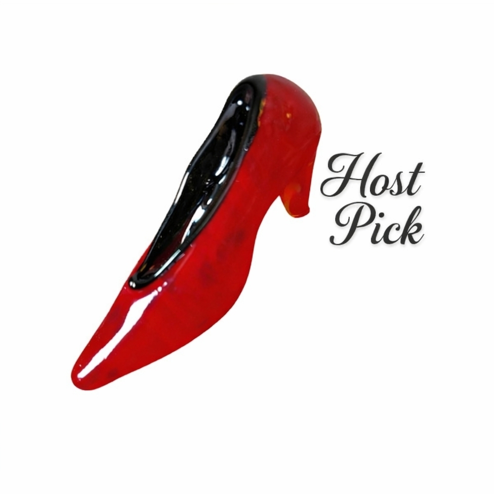 Fitz & Floyd Glass Menagerie Sedona Red Shoe | Hand Blown Art Glass | 43/516